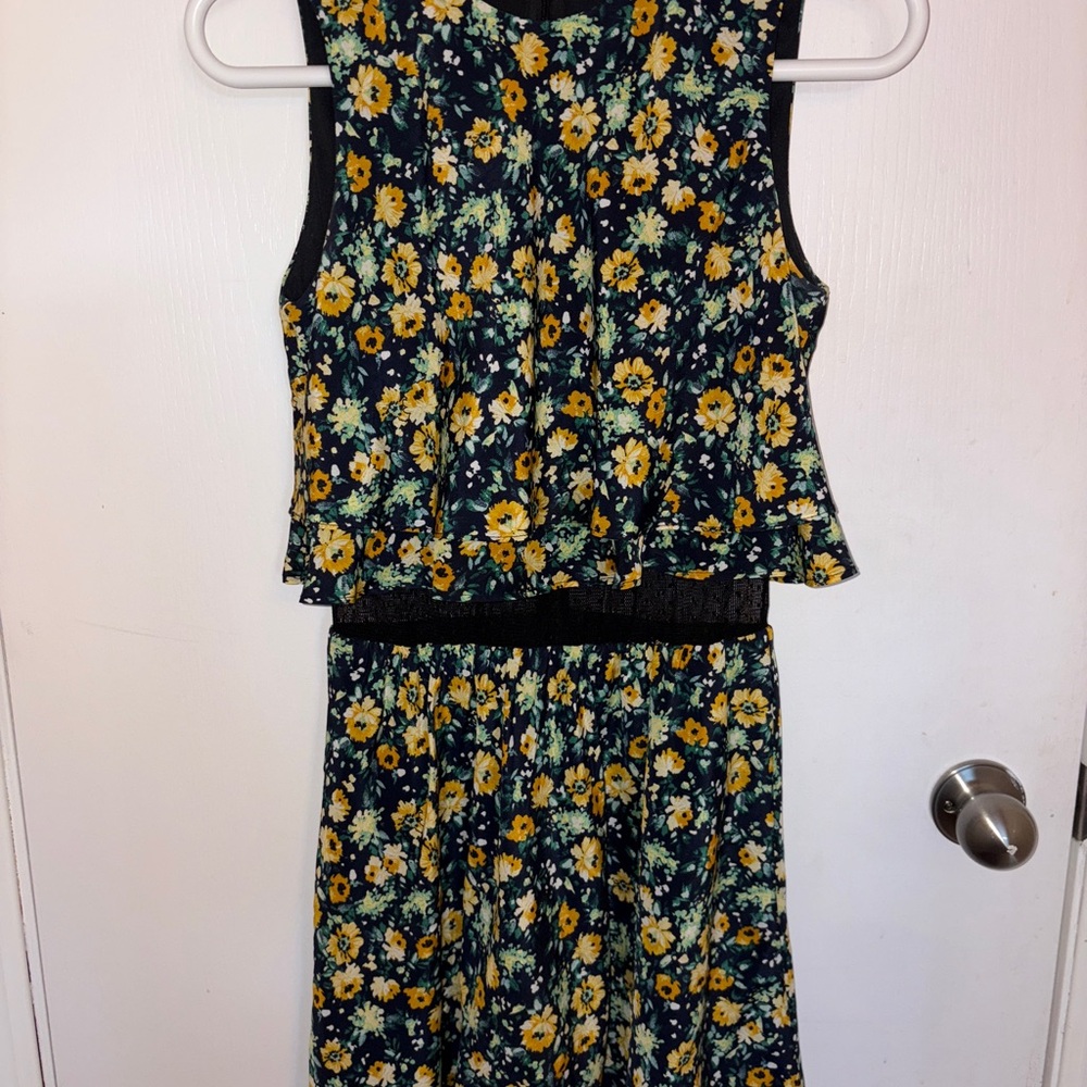 Zara Yellow and Green Ruffled Tiered Sundress